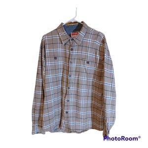 Men's long-sleeved flannel shirt size xl